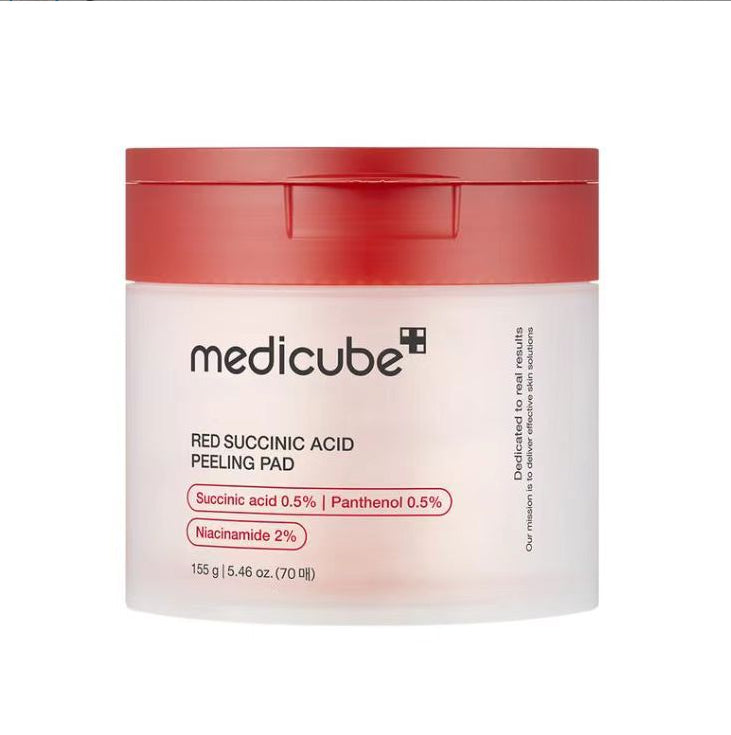 Medicube Red Succinic Pad – Discos Exfoliantes para Acné con AHA, BHA y Niacinamida