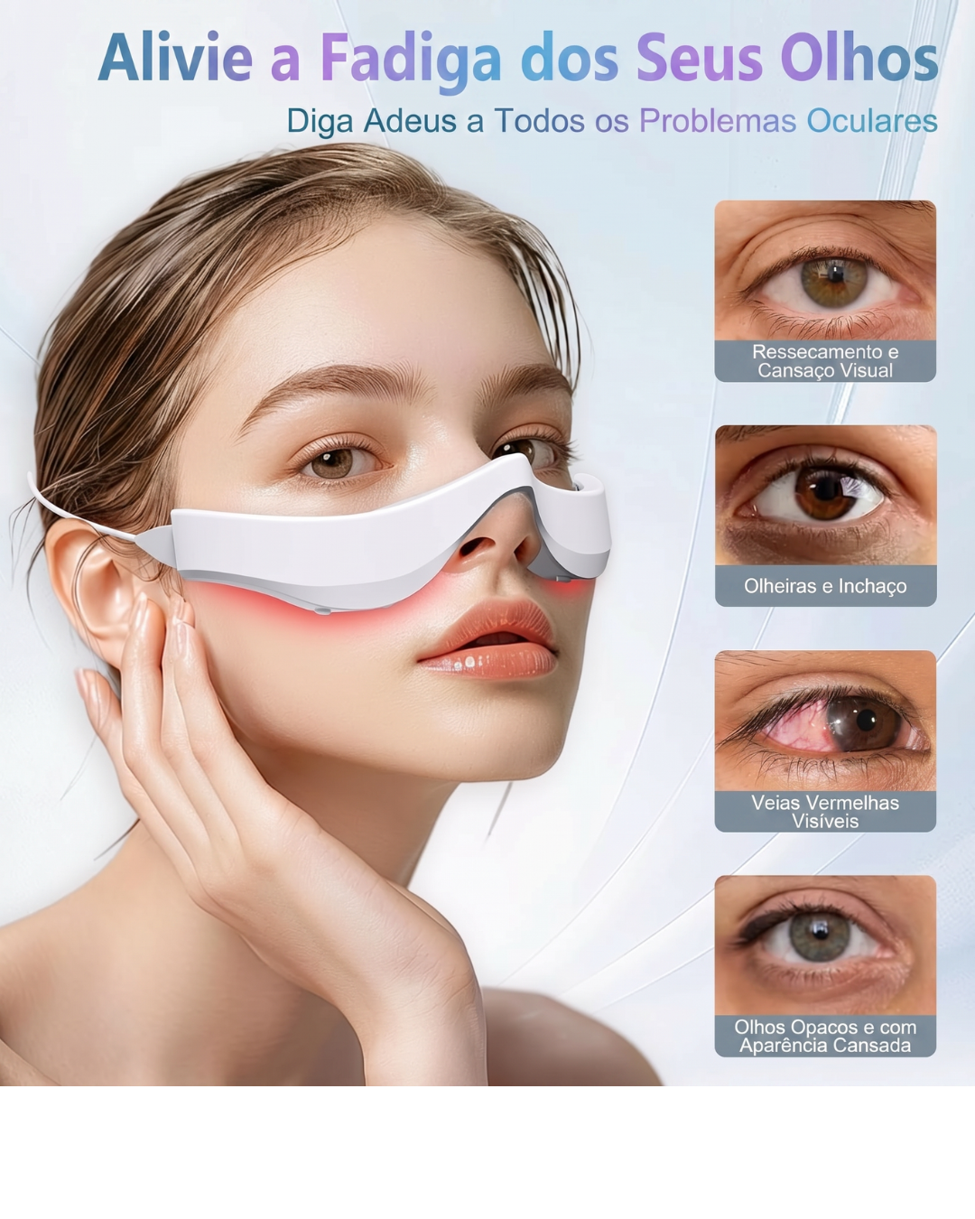 Gafas de Belleza para Ojos con Microcorriente EMS – Luz Roja 650nm, Alivio de Fatiga, Ojeras y Bolsas