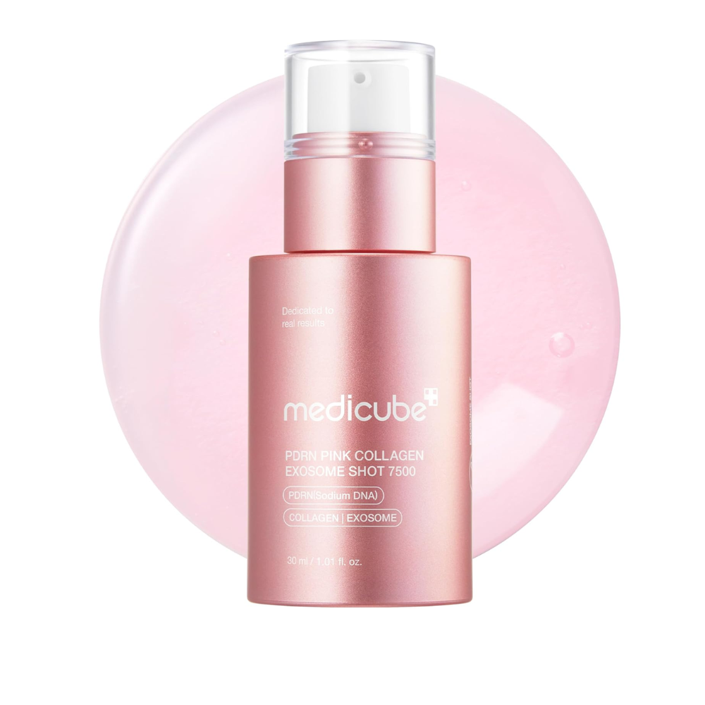 Medicube PDRN Pink Collagen Exosome 7500 PPM | Sérum Coreano para Piel de Cristal, Renovación, Elasticidad y Brillo Intenso ✨