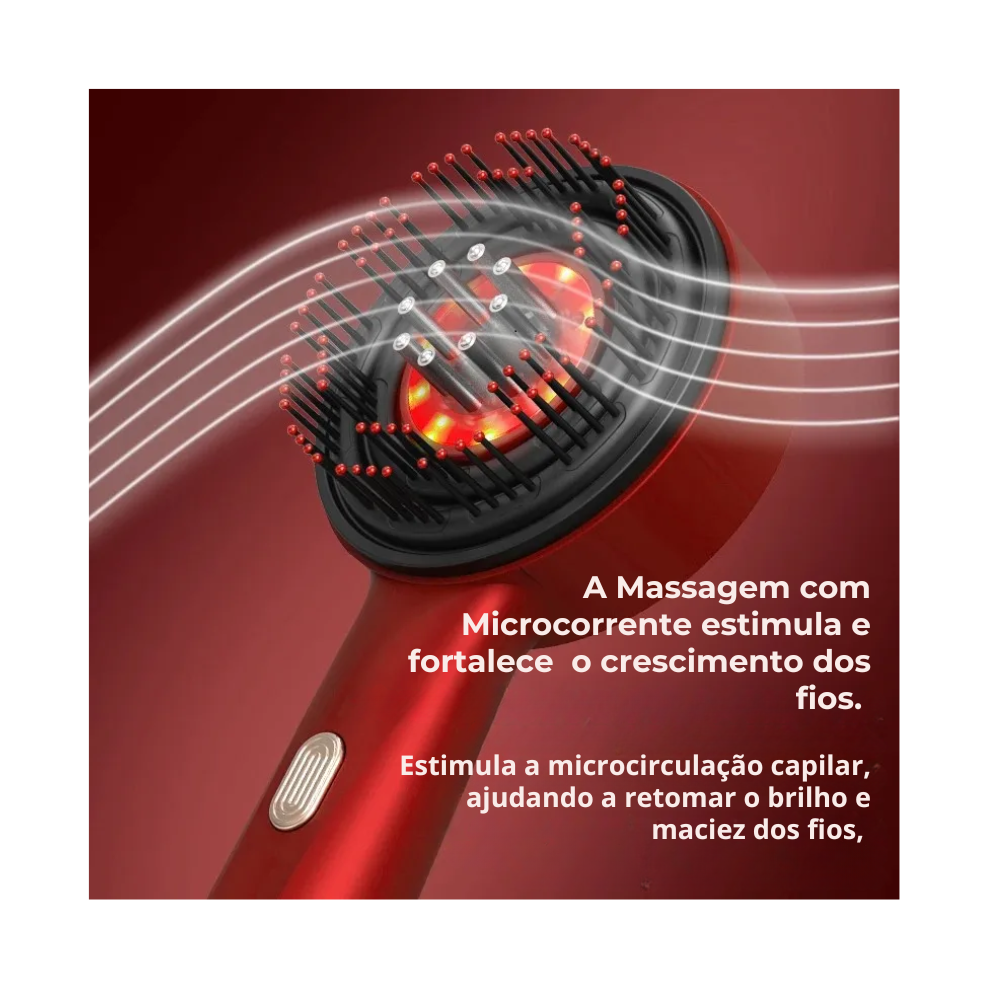 Cepillo Eléctrico de Masaje para Cuero Cabelludo y Terapia LED – Crecimiento Capilar con Aplicador de Aceite