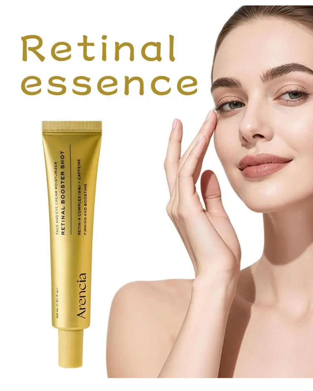 Arencia Retinal Booster Shot: Crema Facial Antienvejecimiento – Efecto Tensor, Iluminador, Reduce Líneas Finas
