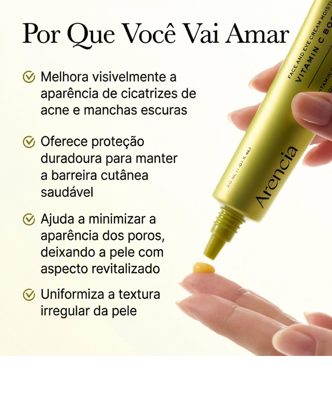 Sérum Facial Arencia Vitamina C Booster Shot – Glutatión, Niacinamida y Vitamina E para Manchas Oscuras, Líneas Finas y Arrugas