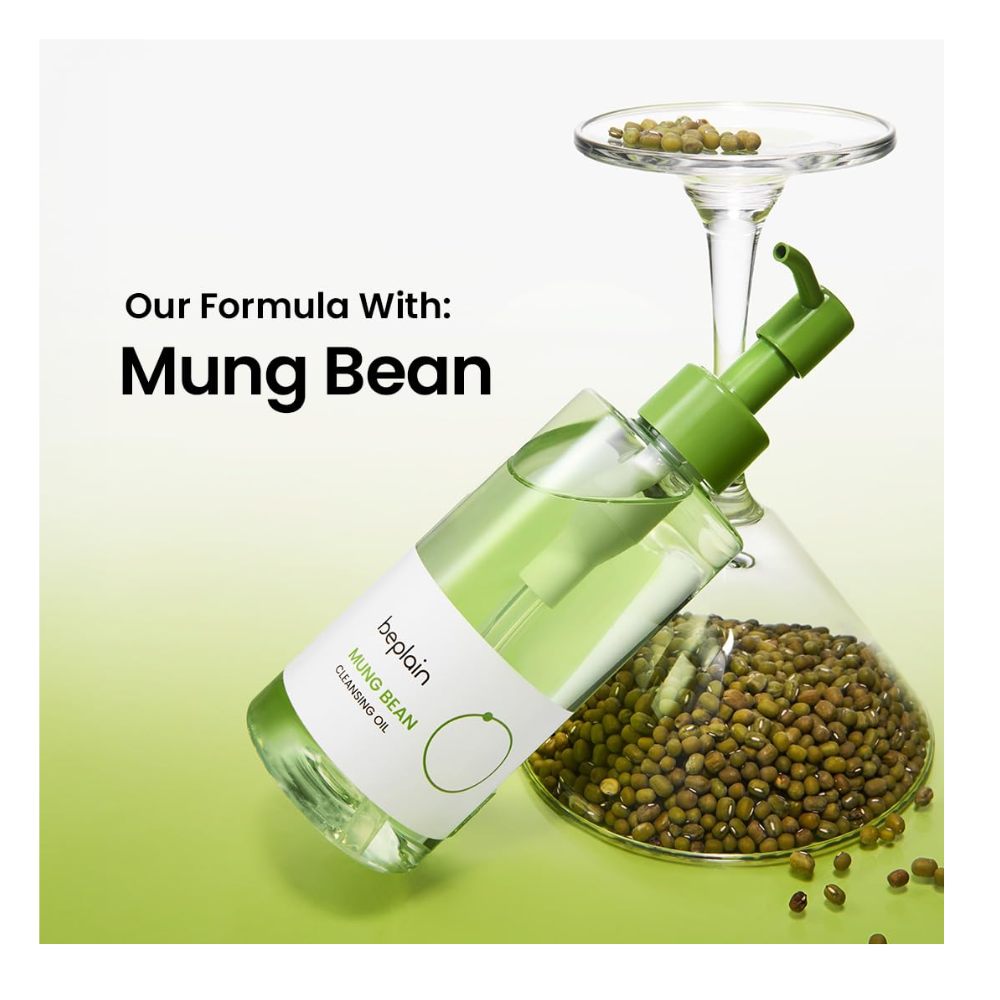 Beplain Aceite de Limpieza de Frijol Mungo | Aceite Desmaquillante para Pieles Sensibles y Limpieza Profunda