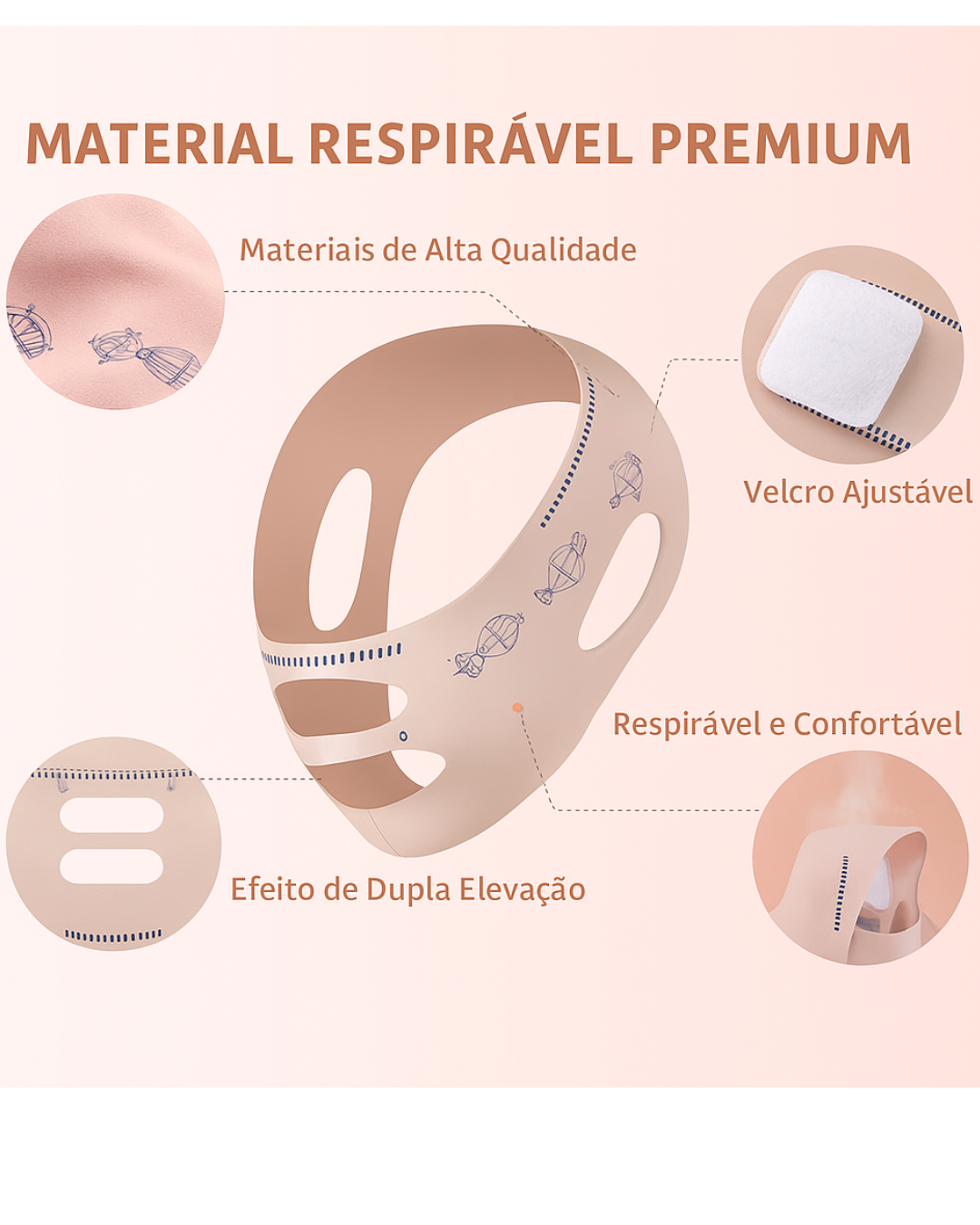 Mascarilla Facial Elástica V-Line para Lifting y Contorno Facial