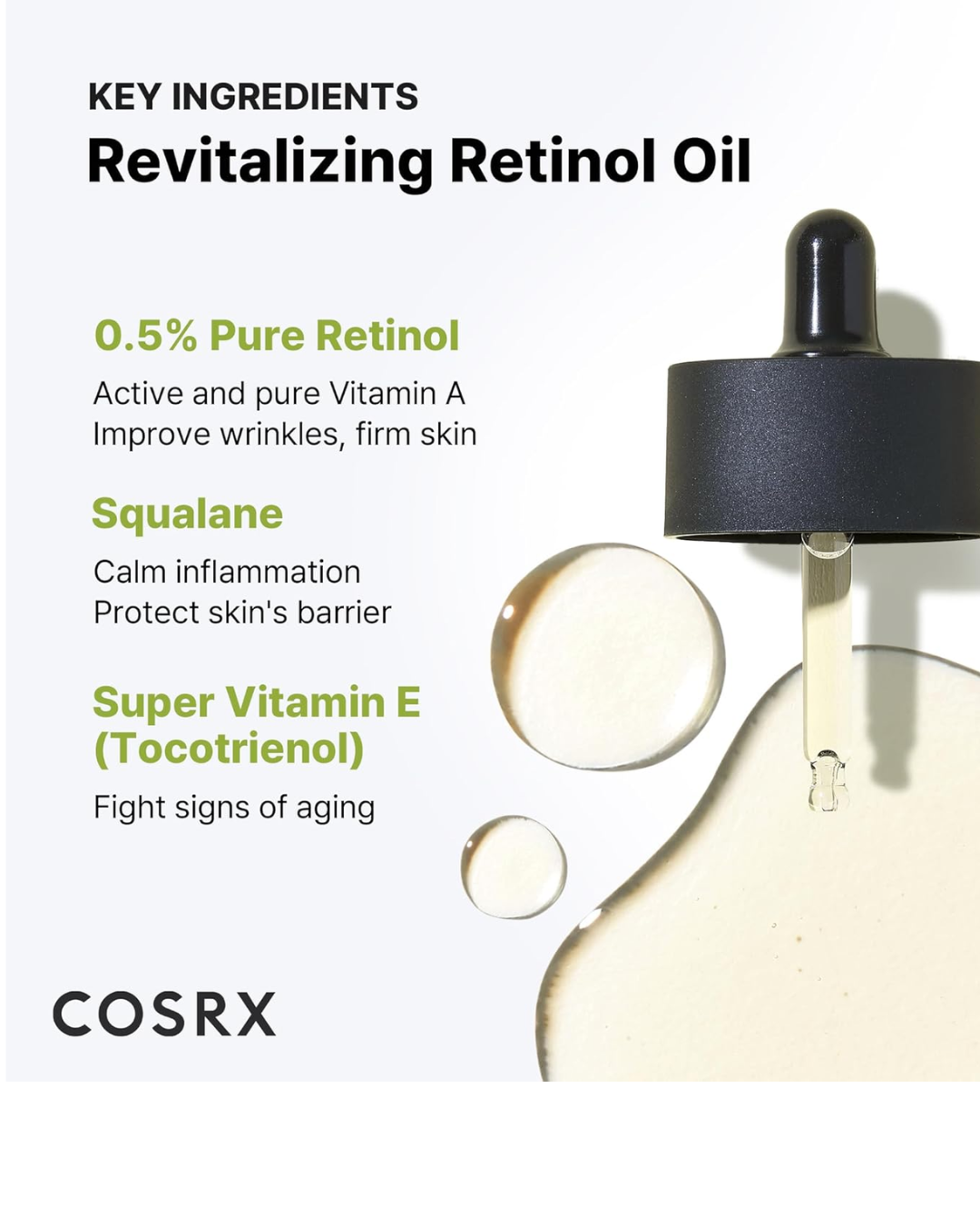 COSRX Retinol 0.5 Oil – Anti-Aging Retinol Serum for Wrinkles, Fine Lines &amp; Skin Renewal