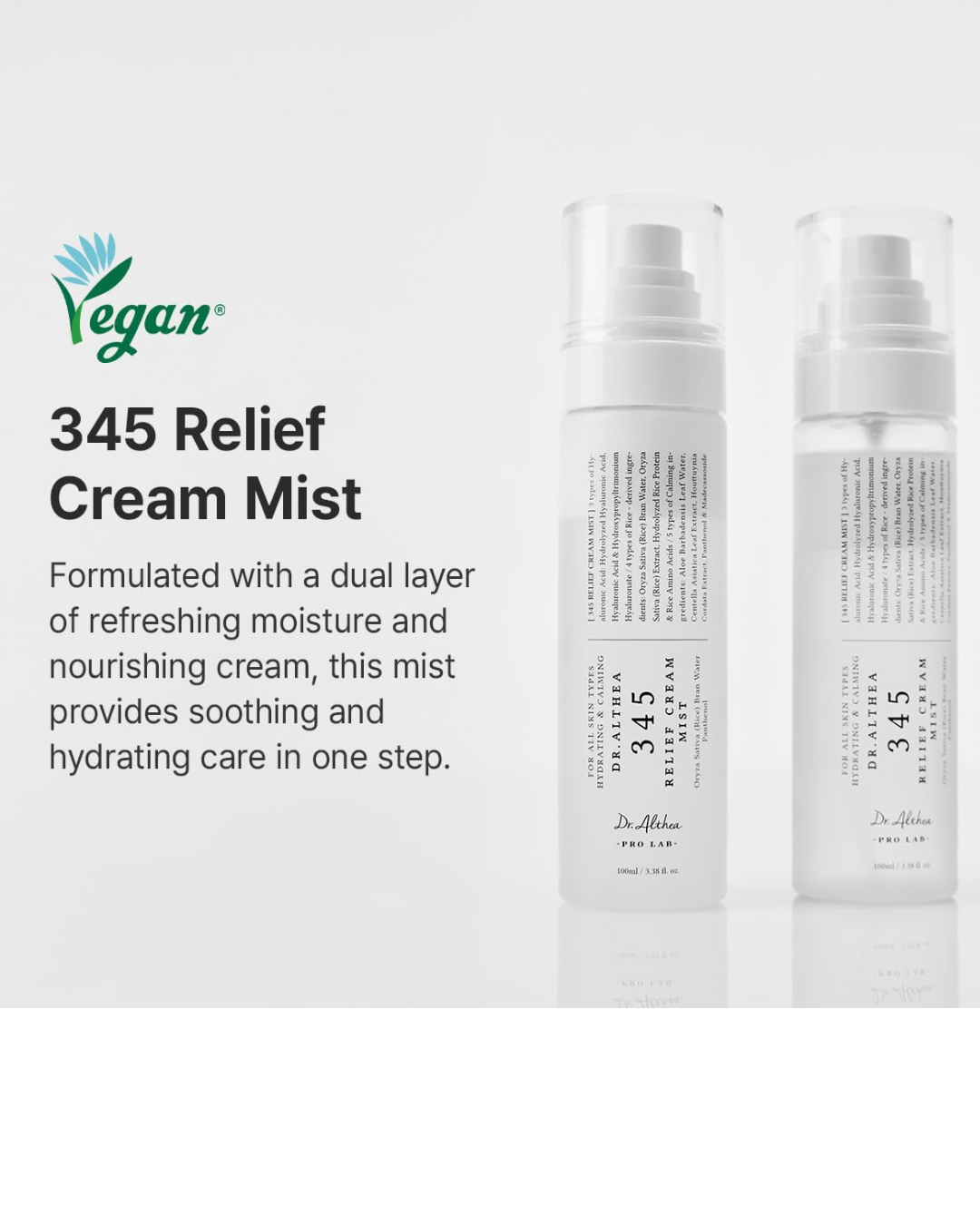 Dr. Althea 345 Relief Cream Mist – Hydrating Facial Mist with Rice Extract for Sensitive Skin