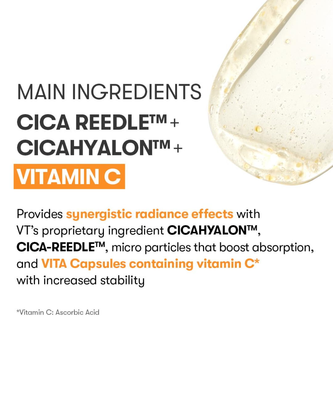 VT Cosmetics Vita-Light Reedle Shot 300 – Vitamin C Brightening Serum with Cica Reedle Technology