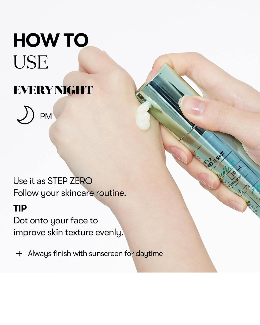 VT Cosmetics Reedle Shot 300+ RETI-A Serum – Advanced Korean Retinol ; Bakuchiol Serum with Cica Reedle Technology for Smoother Skin Texture