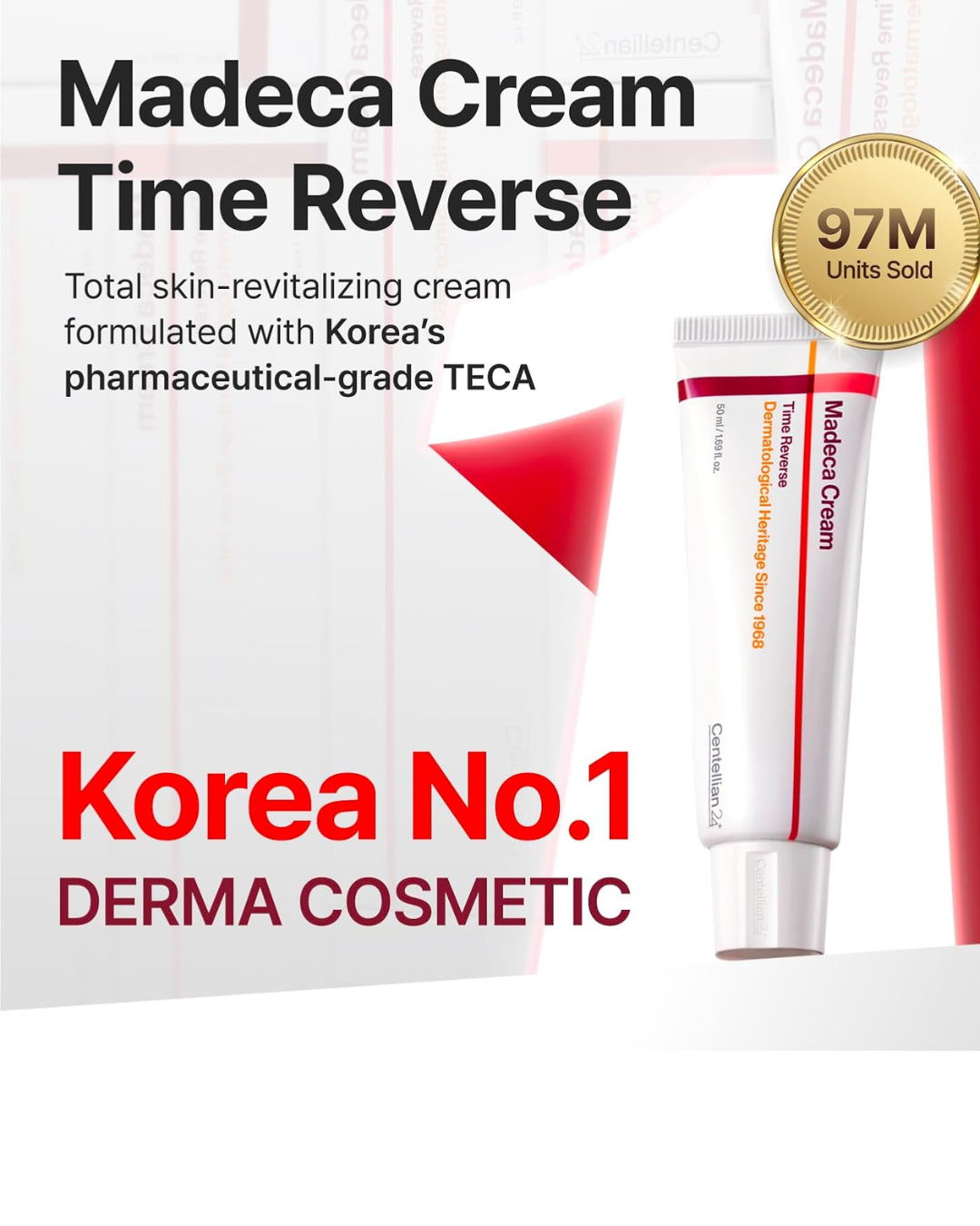 Centellian 24 Madeca Time Reverse Cream – Anti-Aging Face Cream with Pharmaceutical-Grade TECA for Firm, Hydrated Skin