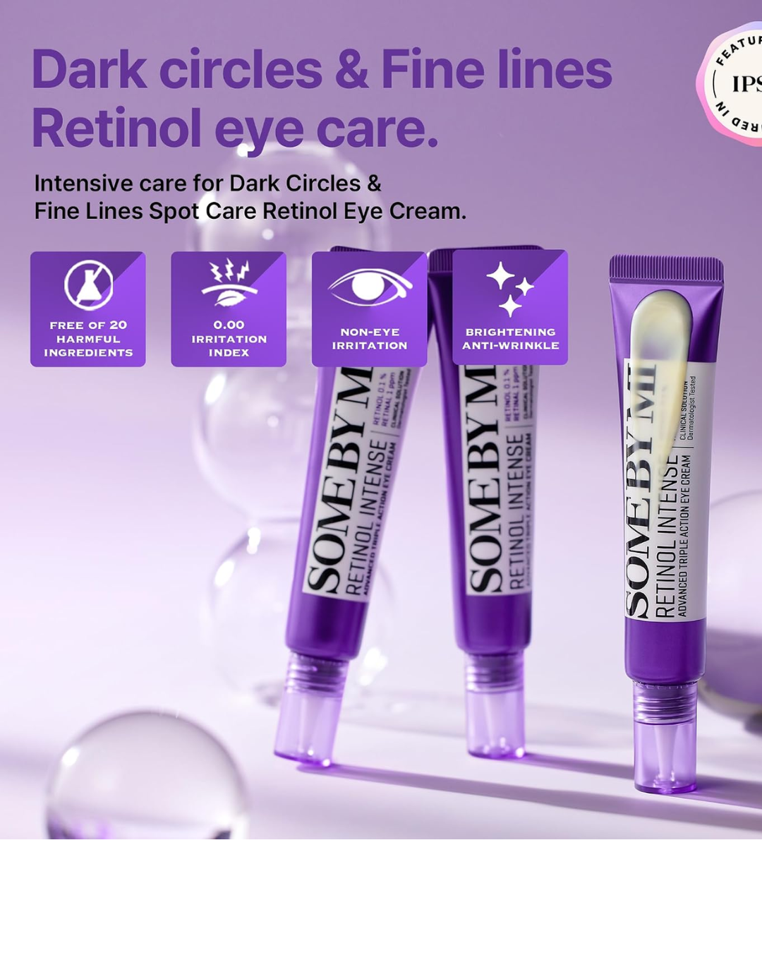 SOME BY MI Retinol Intense Advanced Triple Action Eye Cream – Korean Retinol Eye Cream for Wrinkles, Dark Circles & Firming