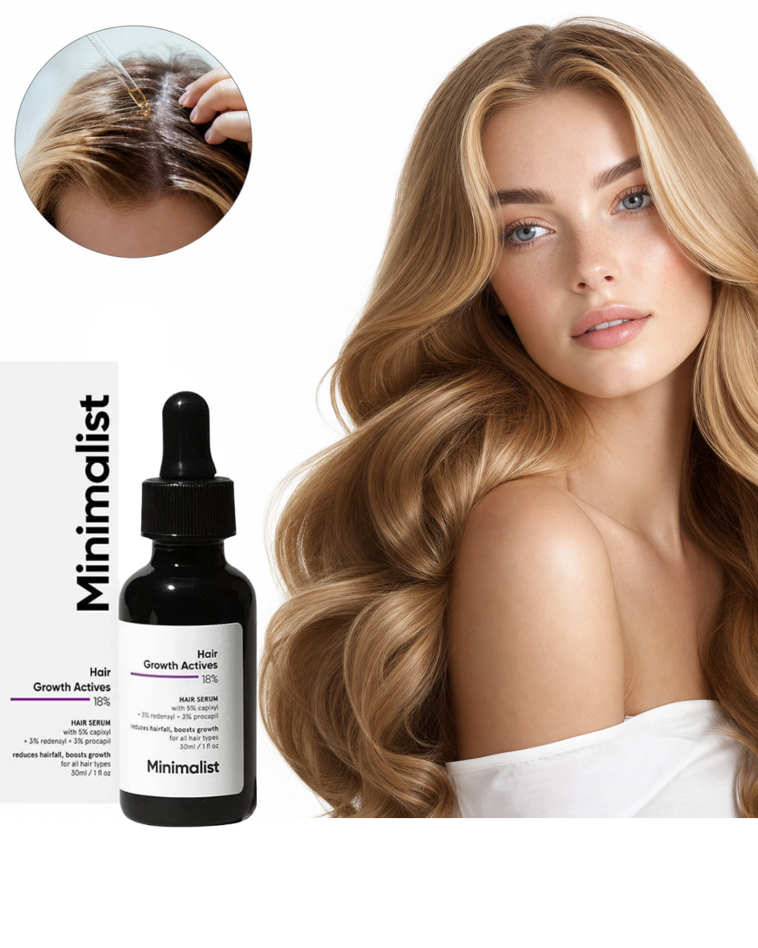 Sérum Minimalist 18% para Estimular el Crecimiento y Fortalecimiento Capilar – Suero Natural para Reparación y Cuidado del Cabello
