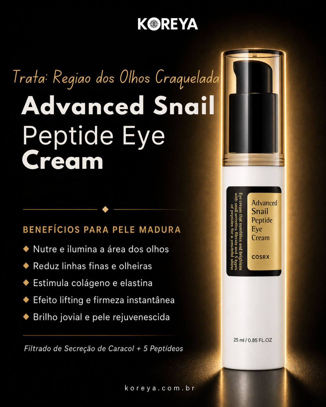 COSRX Crema para Ojos con Péptidos, Niacinamida y Mucina – Antienvejecimiento