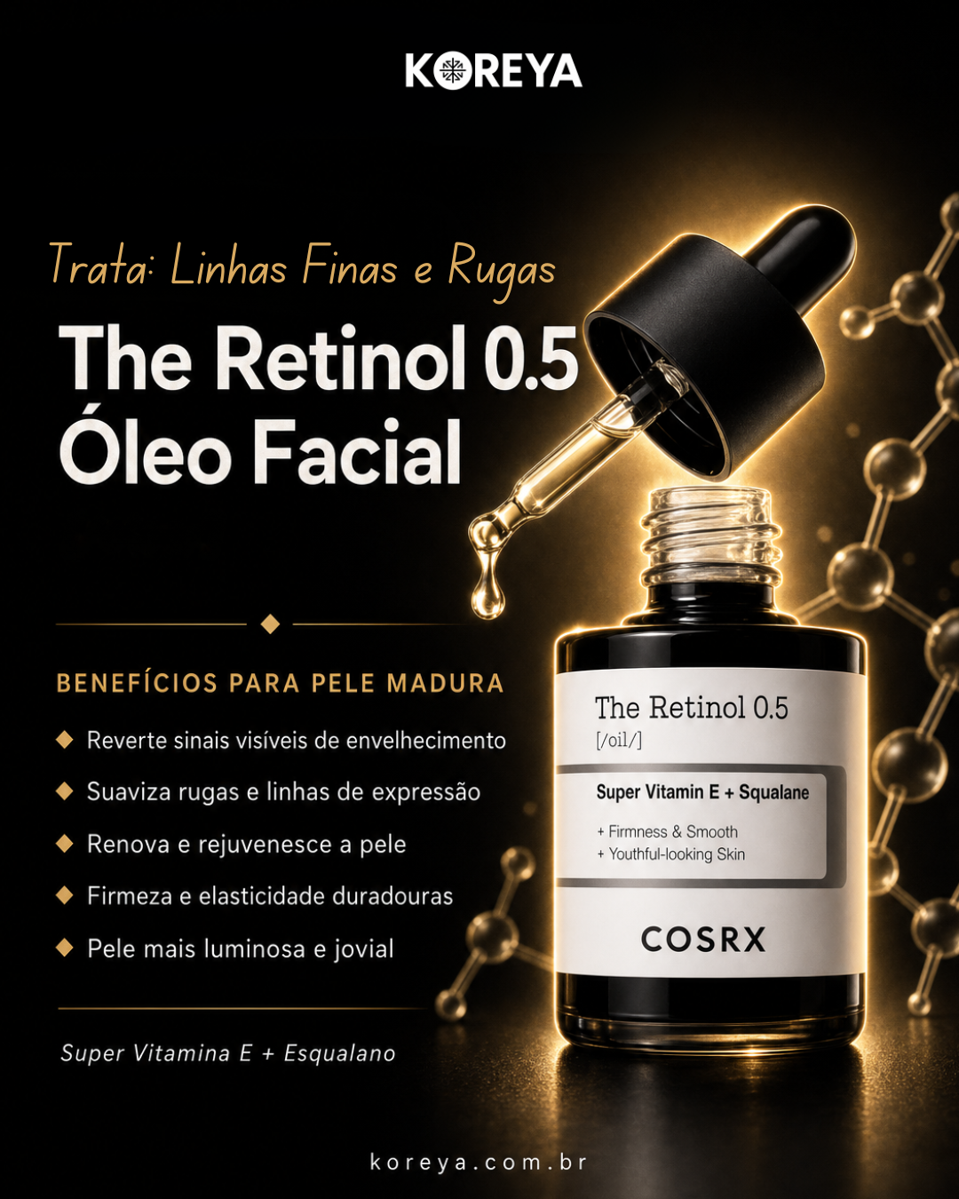 COSRX Aceite de Retinol 0,5% Antiedad para Arrugas, Líneas Finas y Renovación Facial