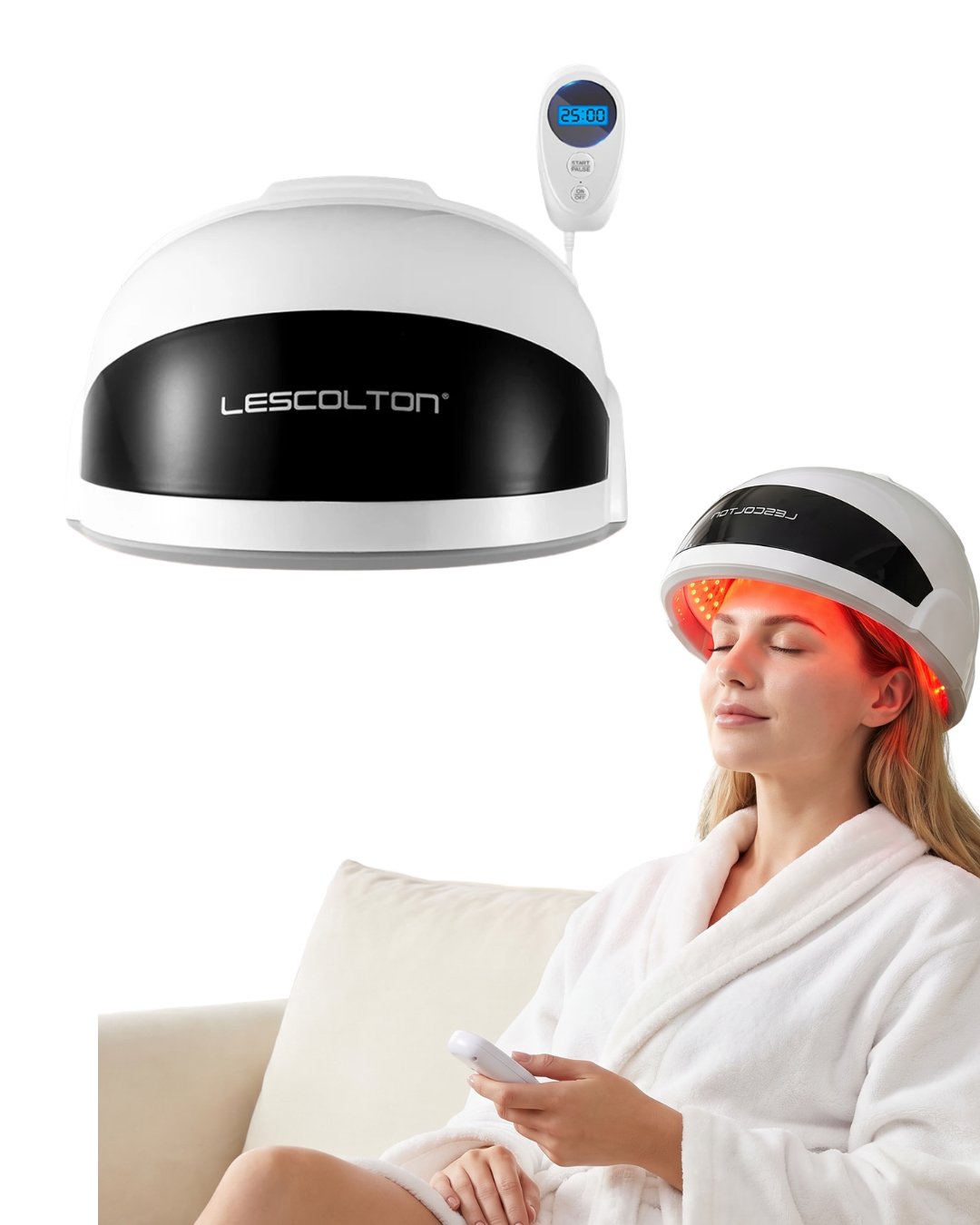Casco Láser Capilar Lescolton para el Crecimiento del Cabello y Terapia con Luz Roja