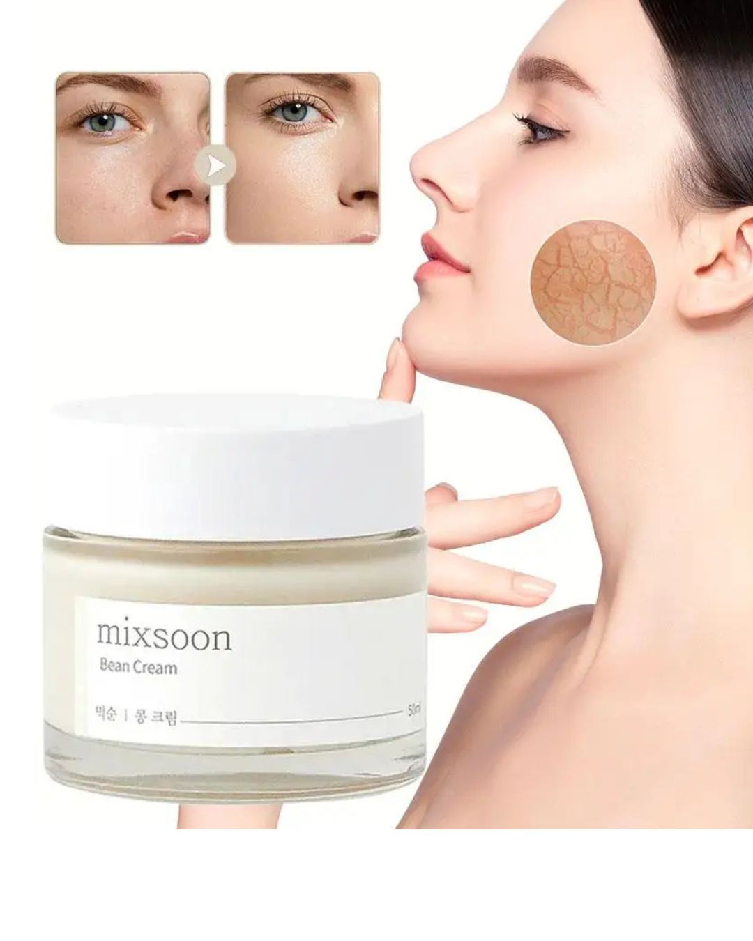 Mixsoon Crema de Frijol (Bean Cream) – Crema Hidratante Intensa para una Piel Suave, Lisa y con Glow