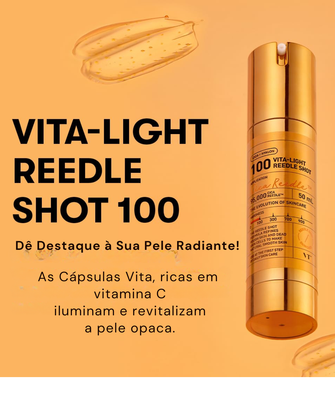 ✨ VT Vita-Light Reedle Shot 300 - Sérum Iluminador con Vitamina C 99% + CICA REEDLE, Booster Coreano Hidratante e Iluminador✨