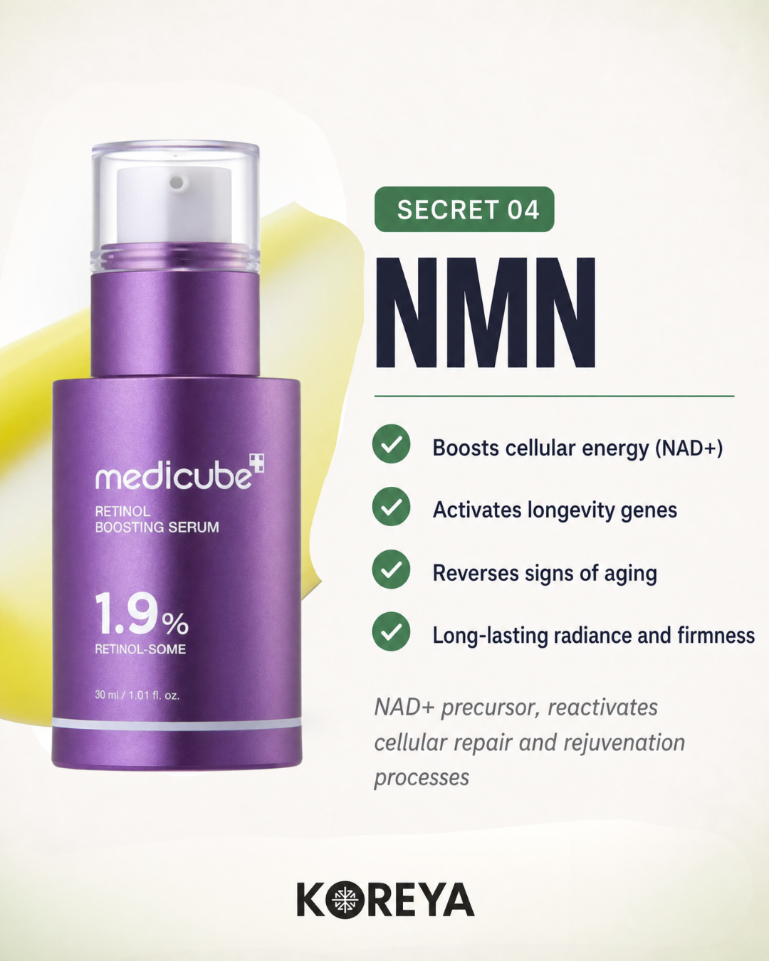 Medicube Retinol NMN Boosting Serum 30ml – Anti-Aging Retinol Serum for Firming, Skin Texture and Radianc