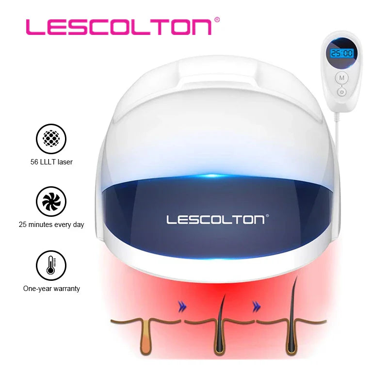 Casco Láser Capilar Lescolton para el Crecimiento del Cabello y Terapia con Luz Roja