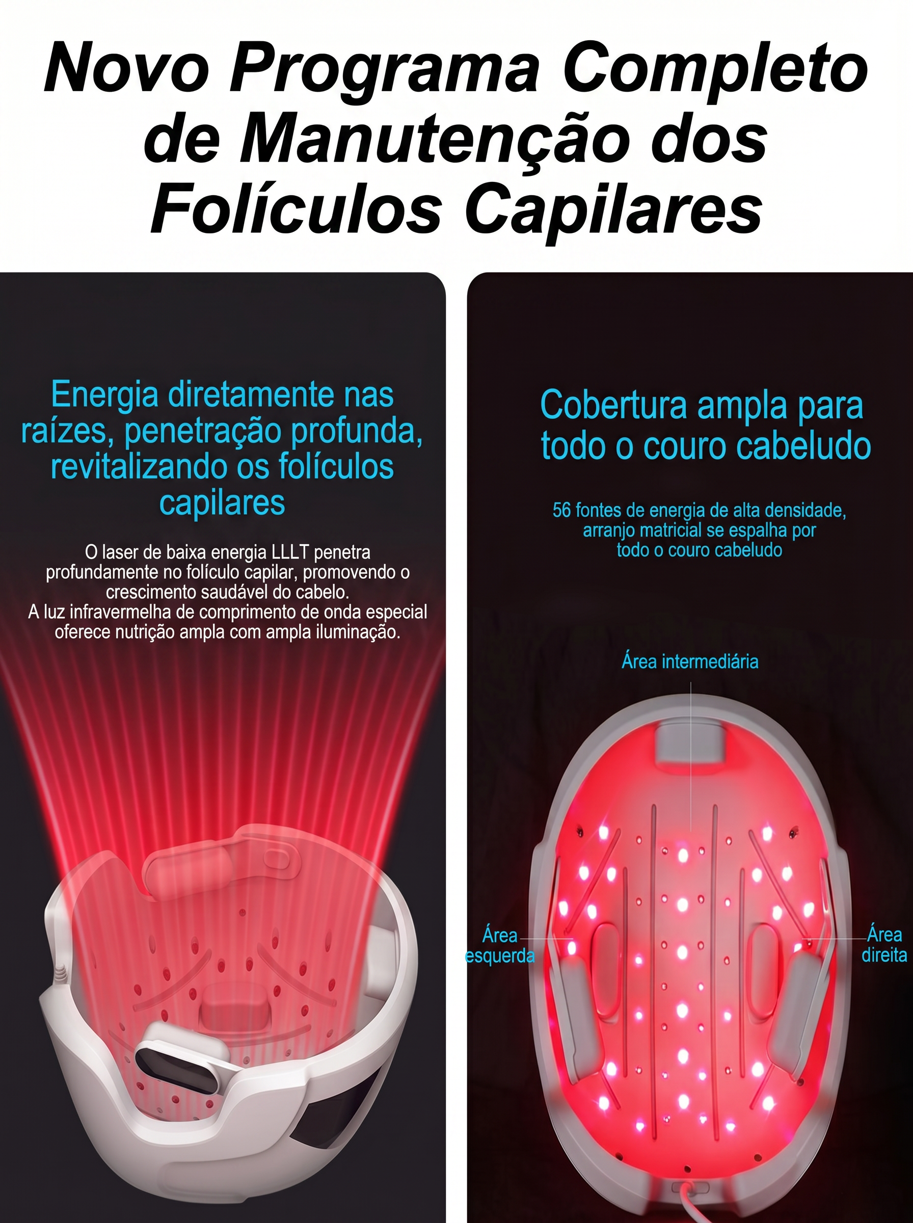 Casco Láser Capilar Lescolton para el Crecimiento del Cabello y Terapia con Luz Roja