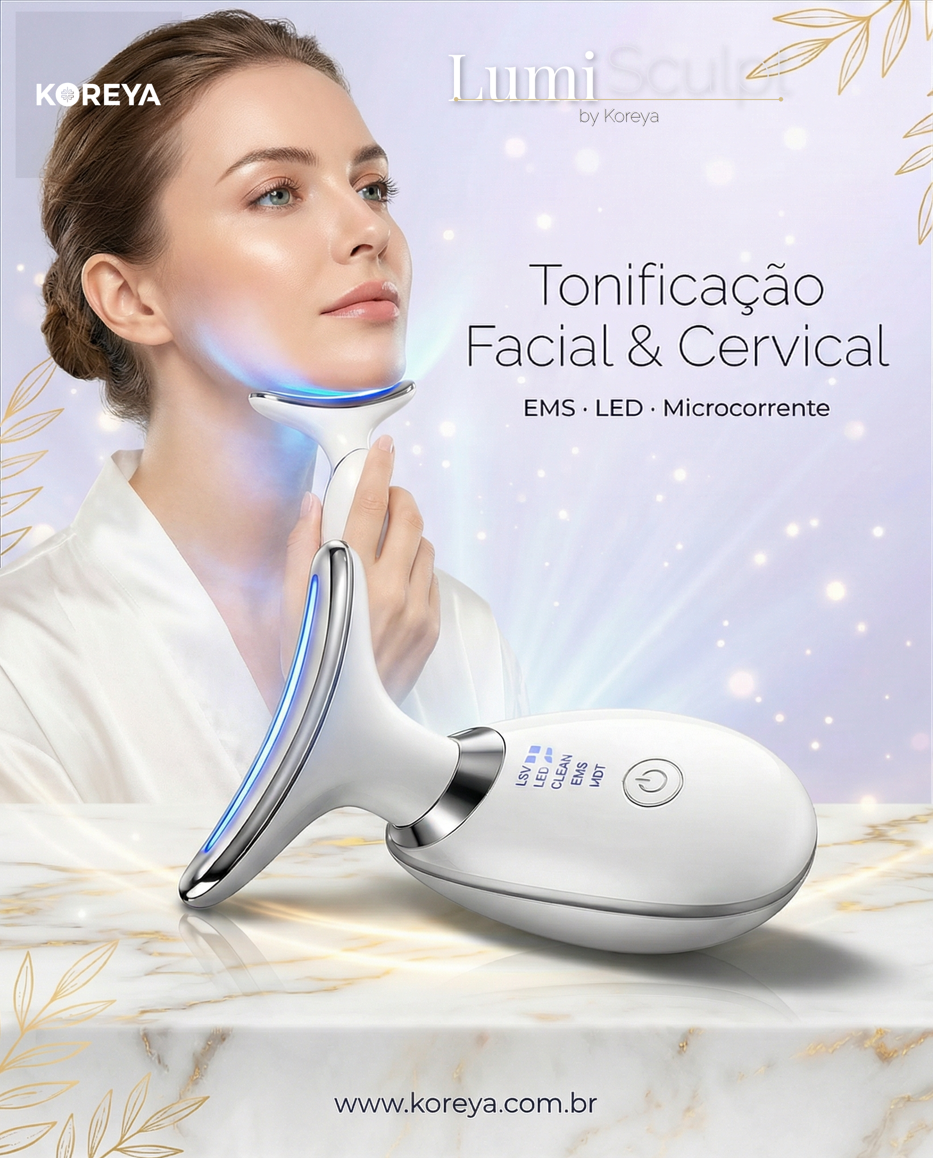 REVELL - Dispositivo de Belleza para Cuello y Rostro con Microcorriente para Lifting Facial